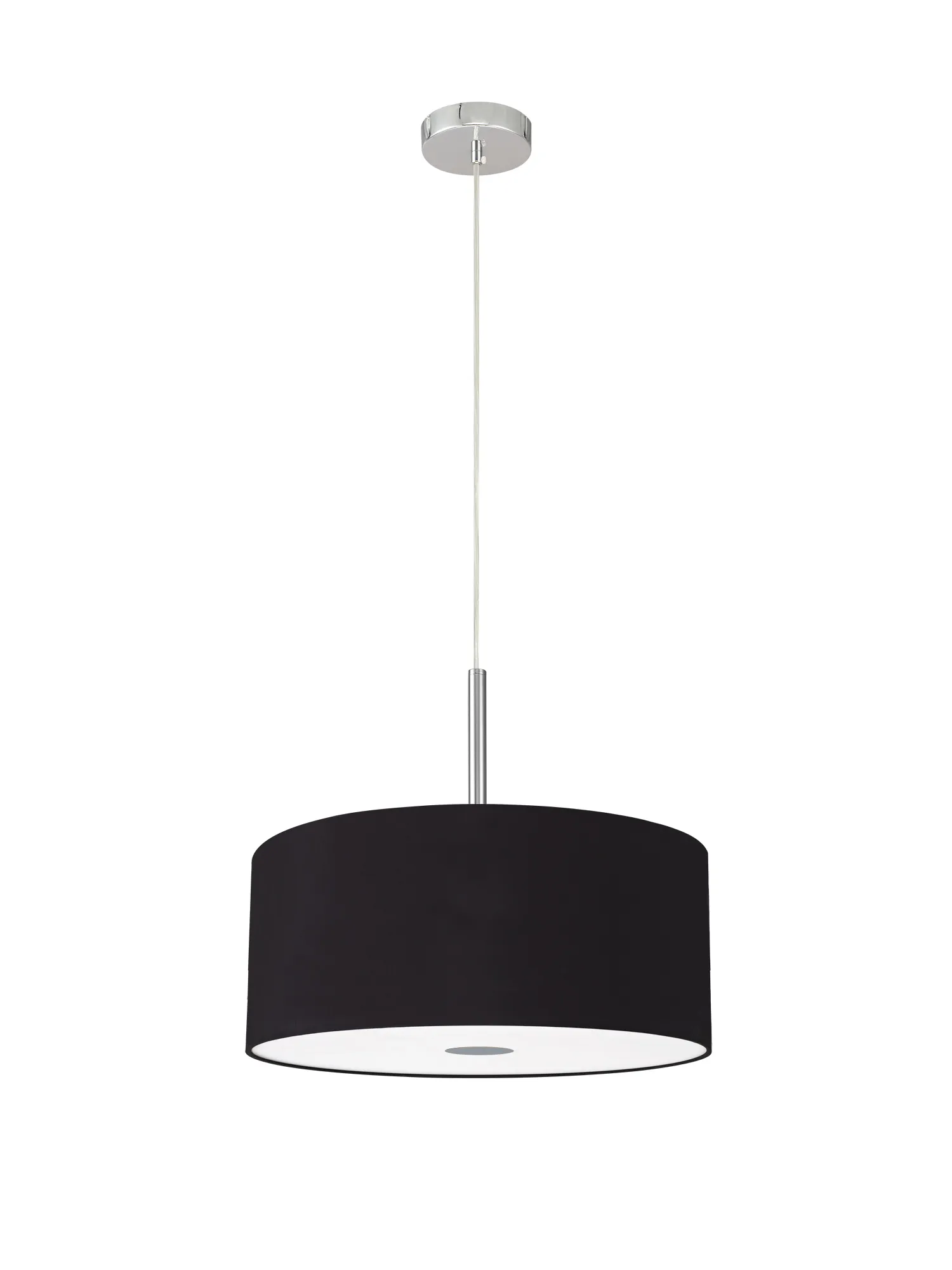 Baymont 40cm 5 Light Pendant Polished Chrome, Midnight Black/Green Olive, Frosted Diffuser DK0471  Deco Baymont CH BL/GR
